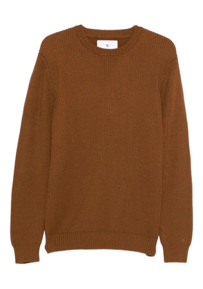 SEVEN GAUGE crew-neck ribbed-knit jumper - Brown