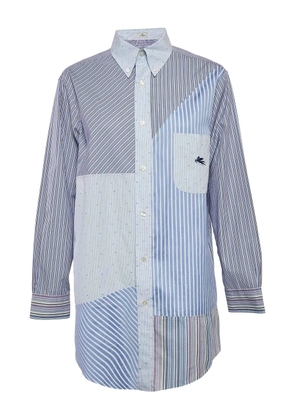 Etro Pre-Owned stripe patchwork shirt - Blue