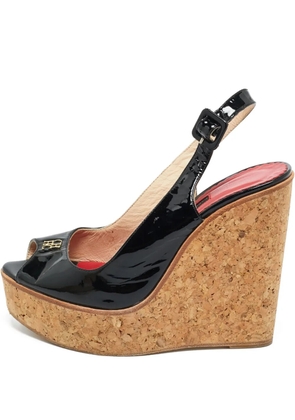 Carolina Herrera Vintage logo-appliqué wedges - Black