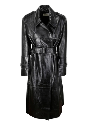 Sportmax leather trench coat - Black
