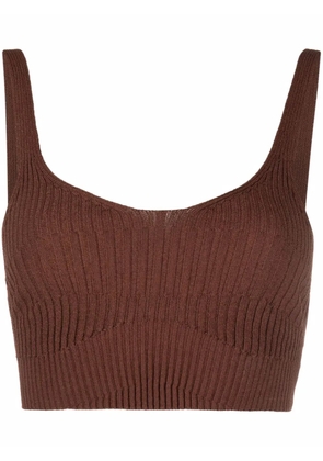 AERON Joan rib-knit crop top - Brown