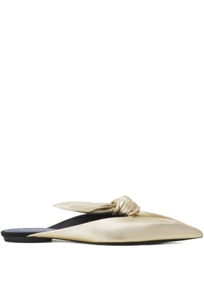 Lanvin knotted pointed-toe mules - Yellow