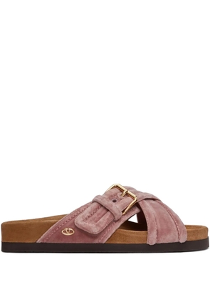 Valentino Garavani 30mm Fussfriend velvet sandals - Pink