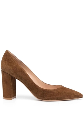 Gianvito Rossi Piper 85mm suede pumps - Brown