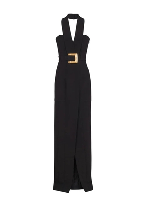 Balmain halterneck buckle-embellished dress - Black