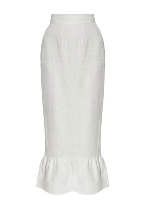 Posse ruffled linen skirt - Neutrals