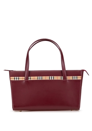 Burberry Pre-Owned 2000-2017 House Check Trimmed Leather handbag - Red