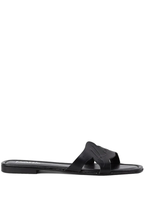 Karl Lagerfeld logo-embossed leather sandals - Black