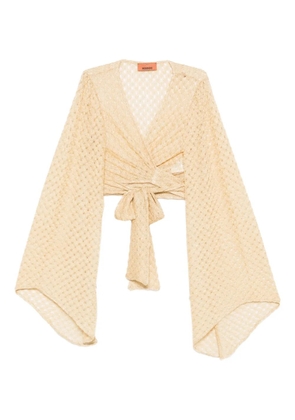 Missoni tie-front crop top - Yellow