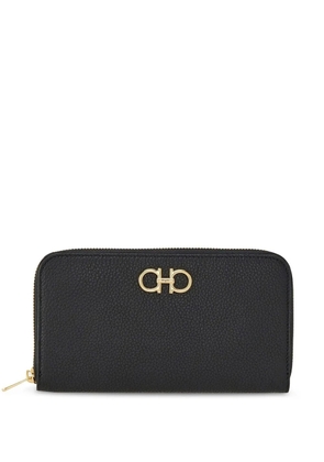 Ferragamo Gancini-plaque zip-up wallet - Black