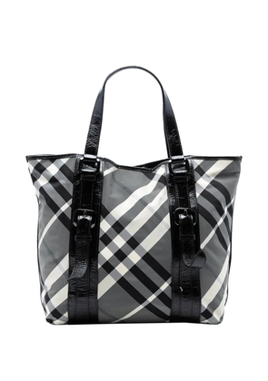 Burberry Pre-Owned 2010-2025 Medium Beat Check Nylon Victoria tote bag - Grey