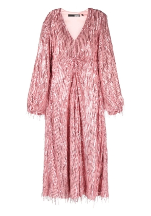 ROTATE BIRGER CHRISTENSEN fringed sequin-embellished maxi dress - Pink