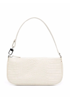 BY FAR Rachel crocodille-effect shoulder bag - Neutrals