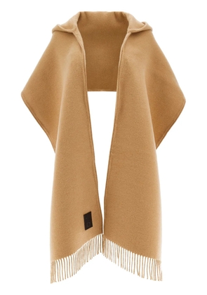 Ferragamo logo-patch hooded scarf - Neutrals