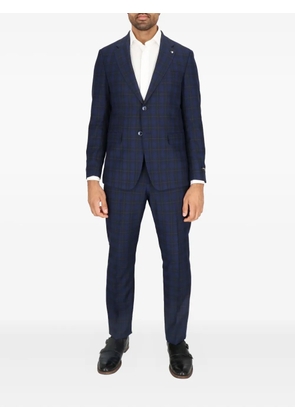 Scotch & Soda checked button-fastening suit - Blue