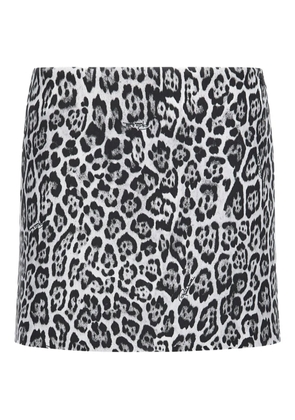 Roberto Cavalli leopard-print mini skirt - Black