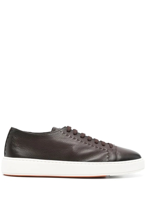 Santoni leather sneakers - Brown