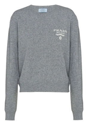 Prada intarsia-logo cashmere jumper - Grey