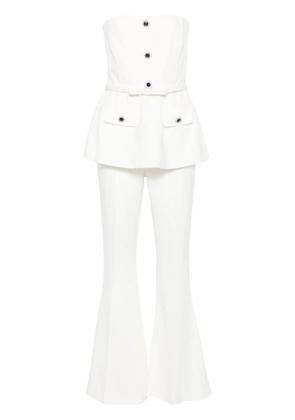 Self-Portrait crepe jumpsuit - White