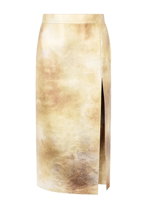 Roberto Cavalli leather pencil skirt - Gold
