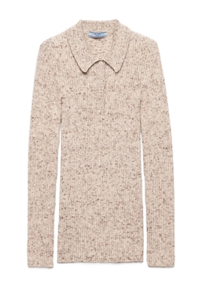 Prada ribbed-knit polo sweater - Neutrals