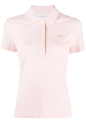 Lacoste logo-appliqué cotton polo shirt - Pink