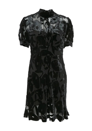 Alexander McQueen Pre-Owned floral velvet dress - Black