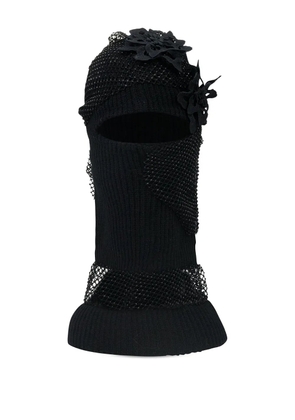 Who Decides War flower-appliqué balaclava - Black