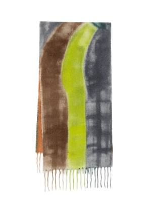 Altea abstract-print fringed scarf - Grey