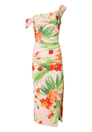 Carolina Herrera floral-print ruched dress - Pink