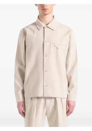 Manière De Voir Leo pinstripe overshirt - Neutrals