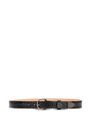 Roberto Cavalli crocodile-embossed logo belt - Black