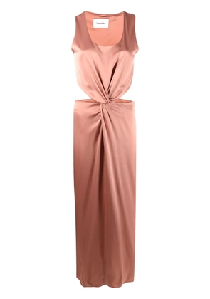 Nanushka Lucca cut-out satin dress - Brown