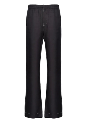 Prada drawstring-waist silk trousers - Black