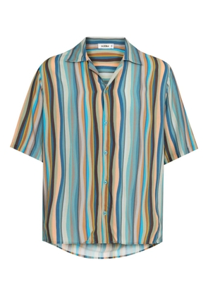 Amir Slama striped short-sleeve shirt - Blue