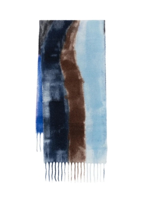 Altea abstract-print fringed scarf - Blue