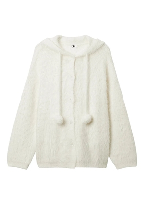 b+ab hooded pom-pom cardigan - White