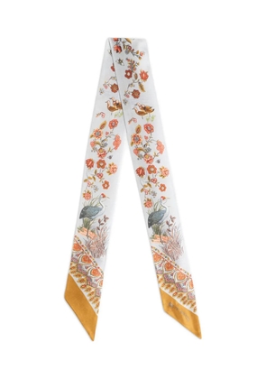ETRO paisleyina paisley flora fauna-print silk scarf - Neutrals