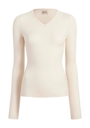 KHAITE v-neck sweater - White