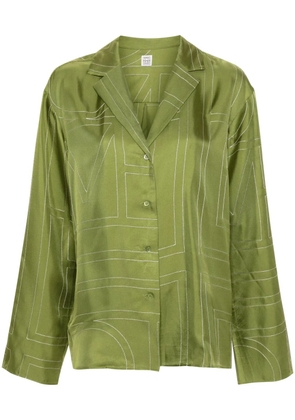 TOTEME monogram silk shirt - Green