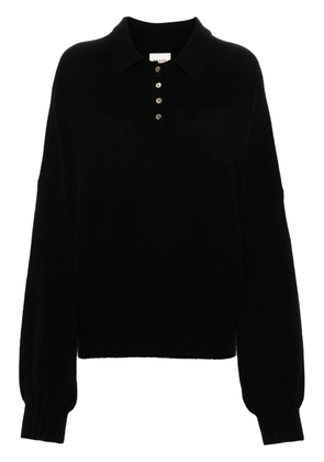 KHAITE Rene cashmere blend polo jumper - Black