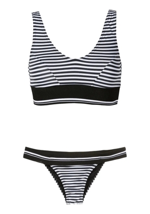 Amir Slama striped scoop-neck bikini - Black