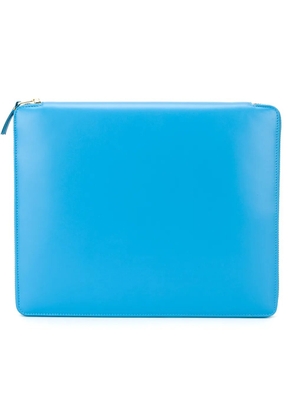 Comme Des Garçons Wallet zip-up leather iPad case - Blue