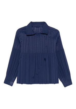 Pleats Please Issey Miyake plissé collared jacket - Blue