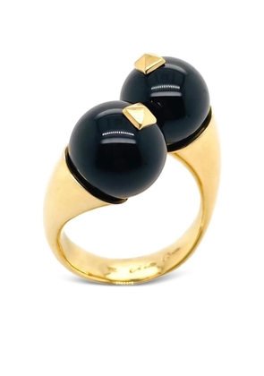 Brooks Brothers 18K yellow gold Gemini onyx ring - Black