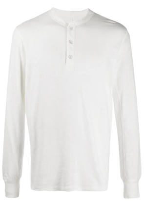 rag & bone round-split neck long-sleeved top - White