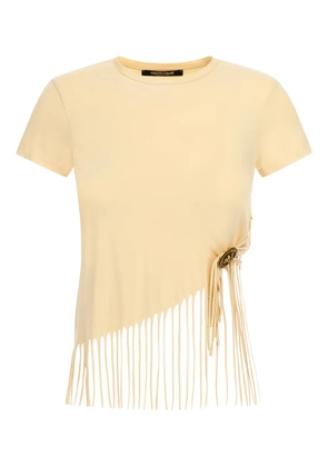 Roberto Cavalli fringe-trim T-shirt - Neutrals