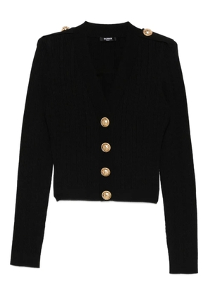 Balmain ribbed button-up cardigan - Black