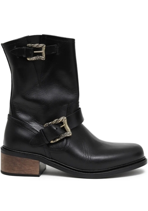 Enfants Riches Déprimés Engineer double-buckle leather boots - Black