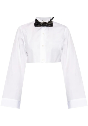 Noir Kei Ninomiya bow-embellished cotton shirt - White
